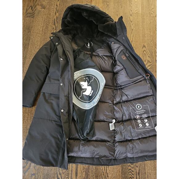 Save The Duck 7 Faux Fur Lined Hood Arctic Long Parka Brown Coat $649, L - Picture 4 of 5